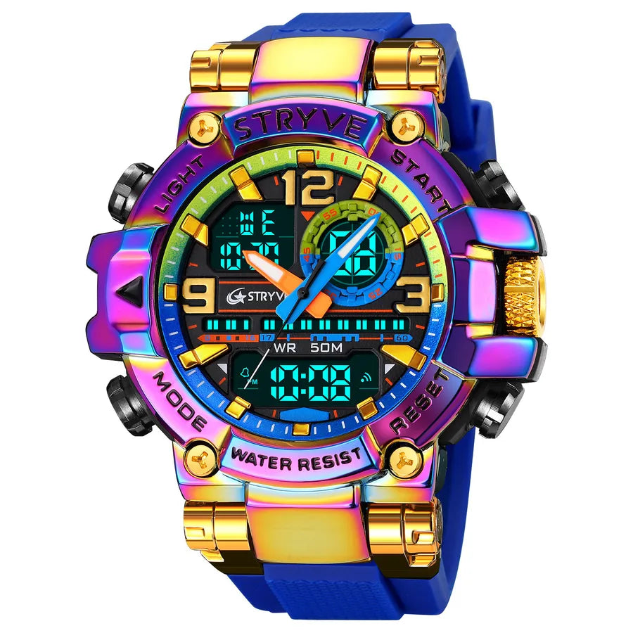 classic style color block electronic men's watches