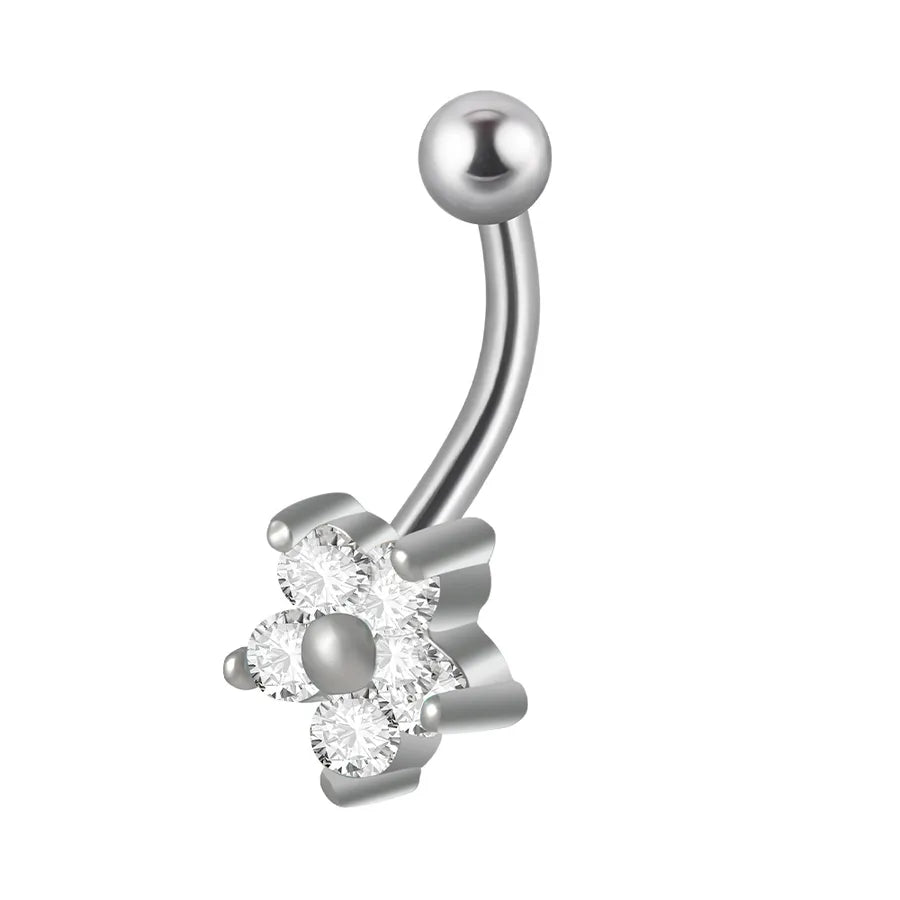 1 Piece Eyebrow Studs Casual Elegant Vacation Triangle Heart Shape Flower G23 Titanium Inlay Opal Zircon Eyebrow Studs