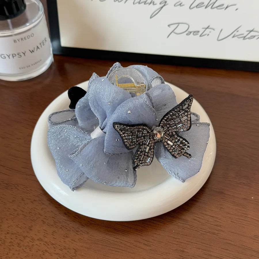 Summer Large Size Hair Clips Half Head Fullness Butterfly Knot Shark Fin Hair Accessories Women's Fashion Hairpins Hair Ties