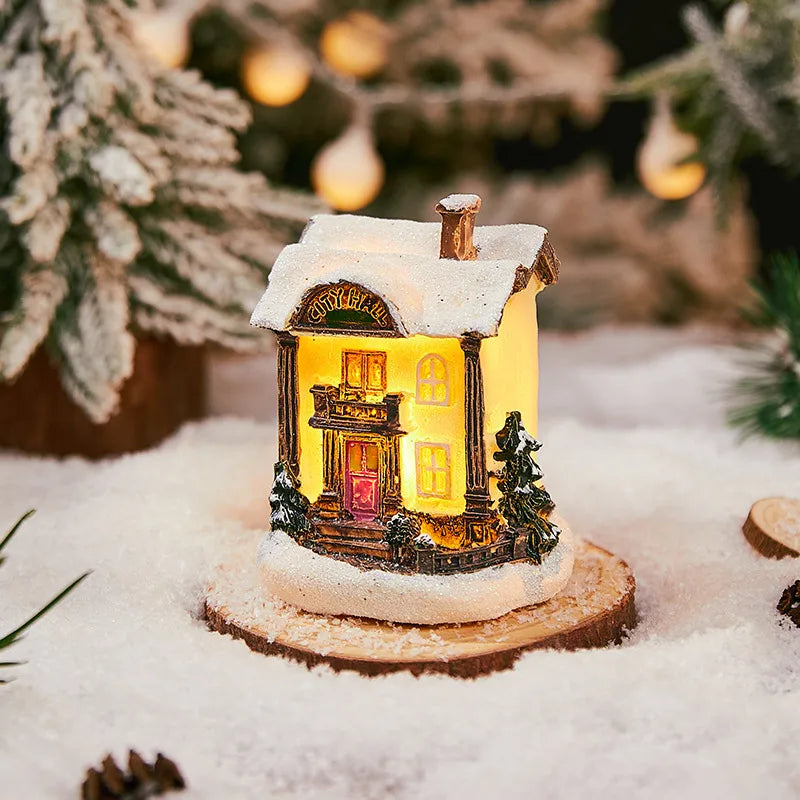 Christmas Vintage Style House Resin Daily Festival Ornaments