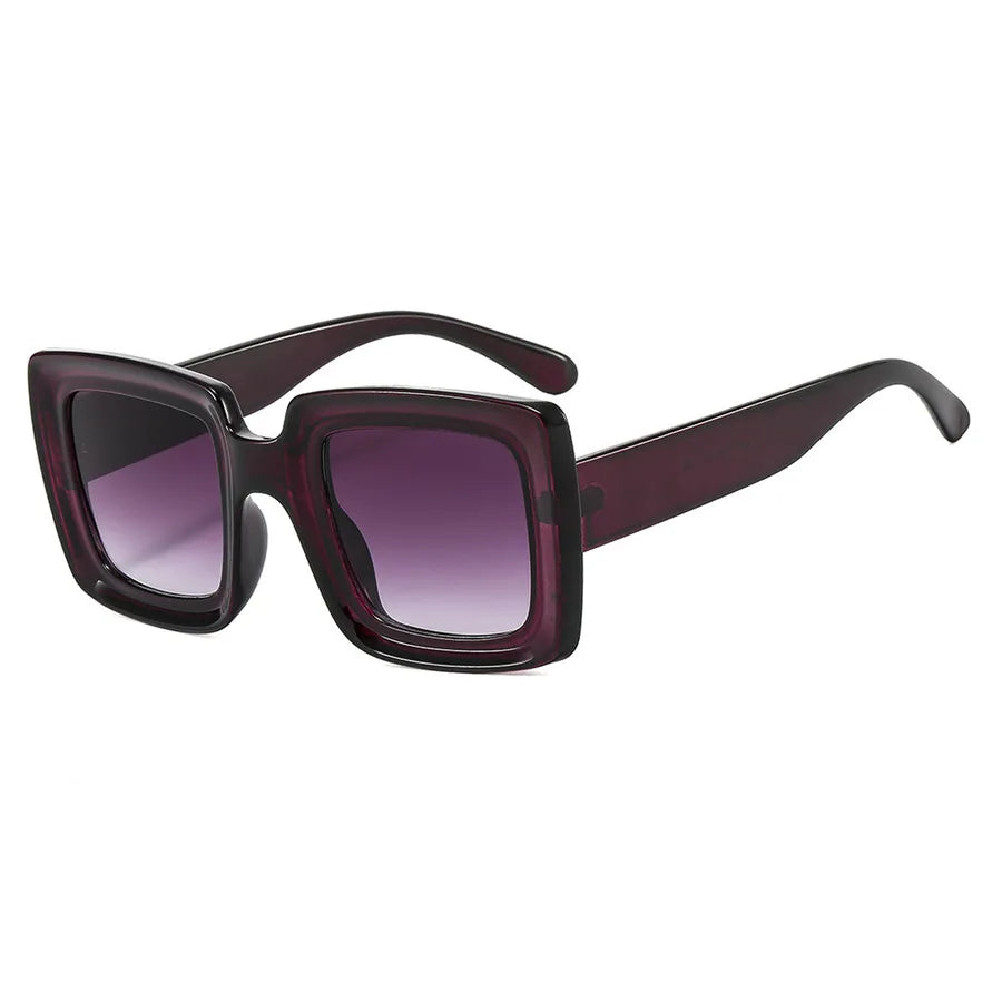 exaggerated solid color pc square full frame men's sunglasses