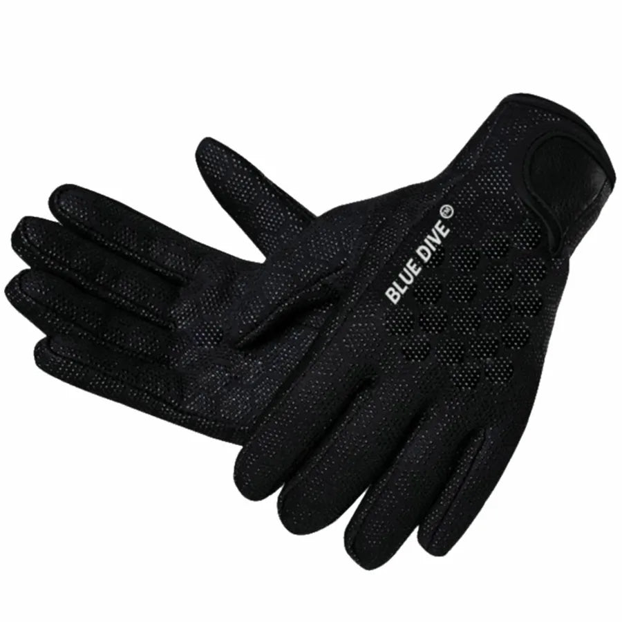 unisex sports solid color nylon rubber diving gloves