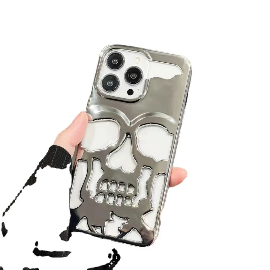 fashion skull imitation leather   phone cases