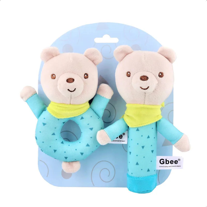 Gbee baby rattle plush toy early education animal round rattle doll baby soothing toy