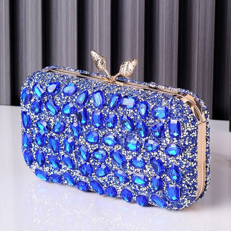 Black colour Royal Blue Resin Geometric Evening Bags