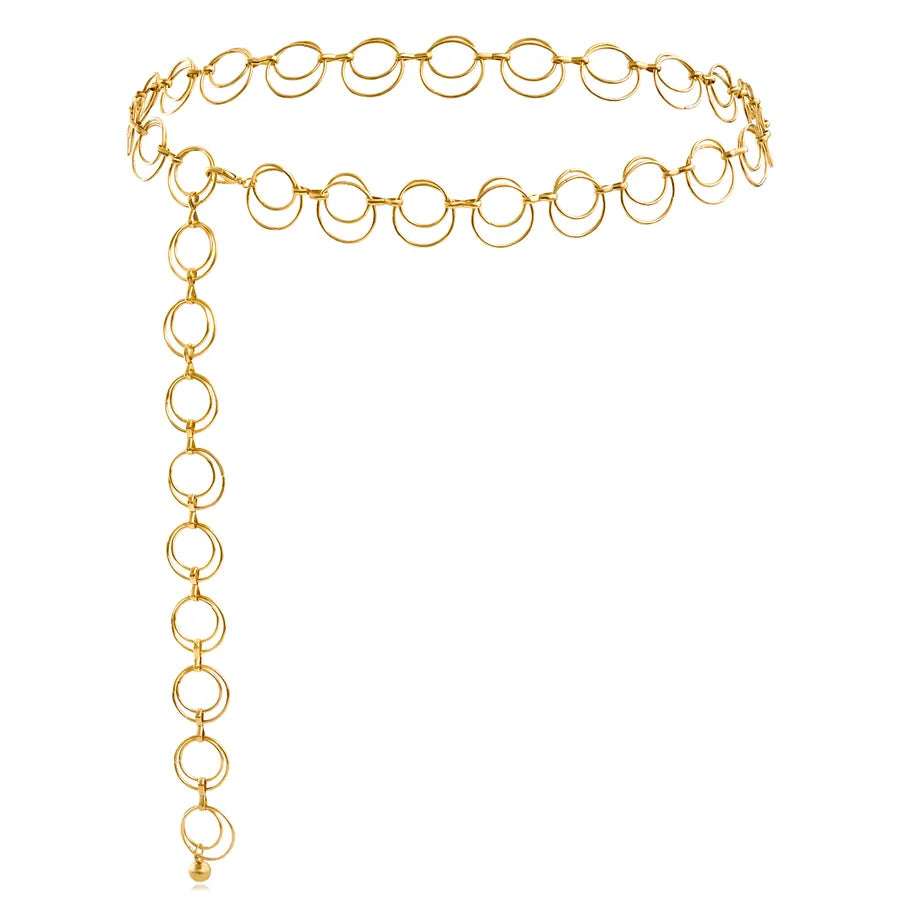 Foreign trade atmosphere metal pendant waist chain women's accessories new fashion hot girl body chain dress belt chain