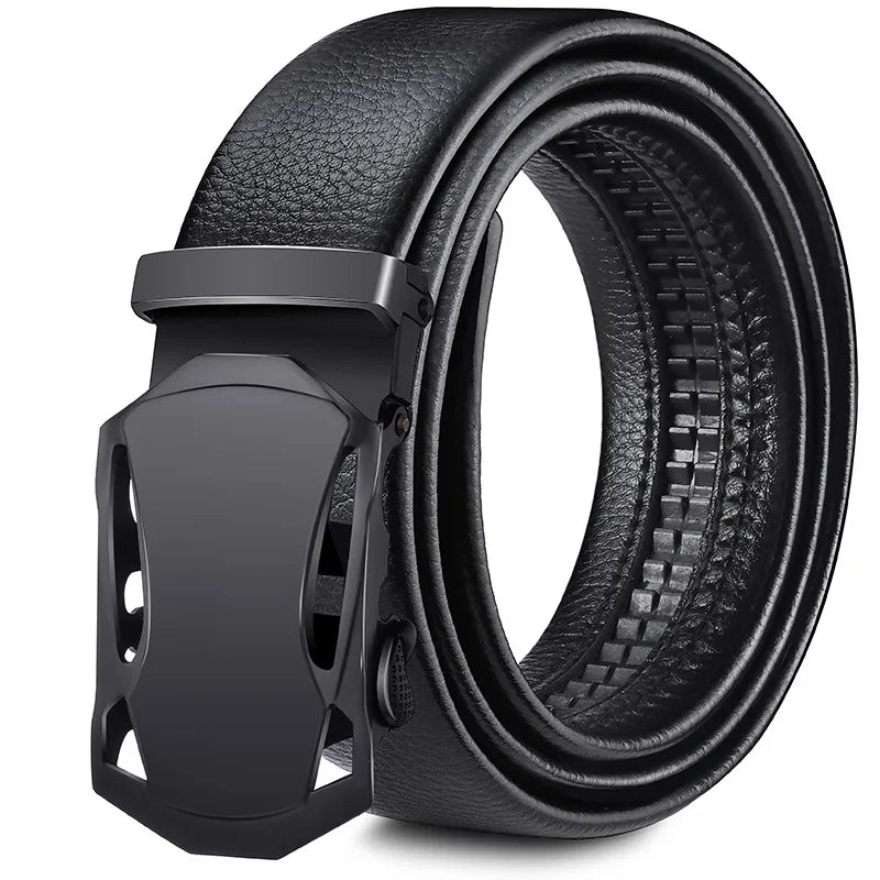 direct Belt Men's wholesale Youth Business soft leather 3.5 Automatic buckle Black Belt running Jianghu goods source