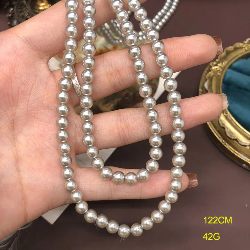 Vintage Style Simple Style Round Artificial Pearl Copper Beaded Chain Beaded Necklaces Wholesale