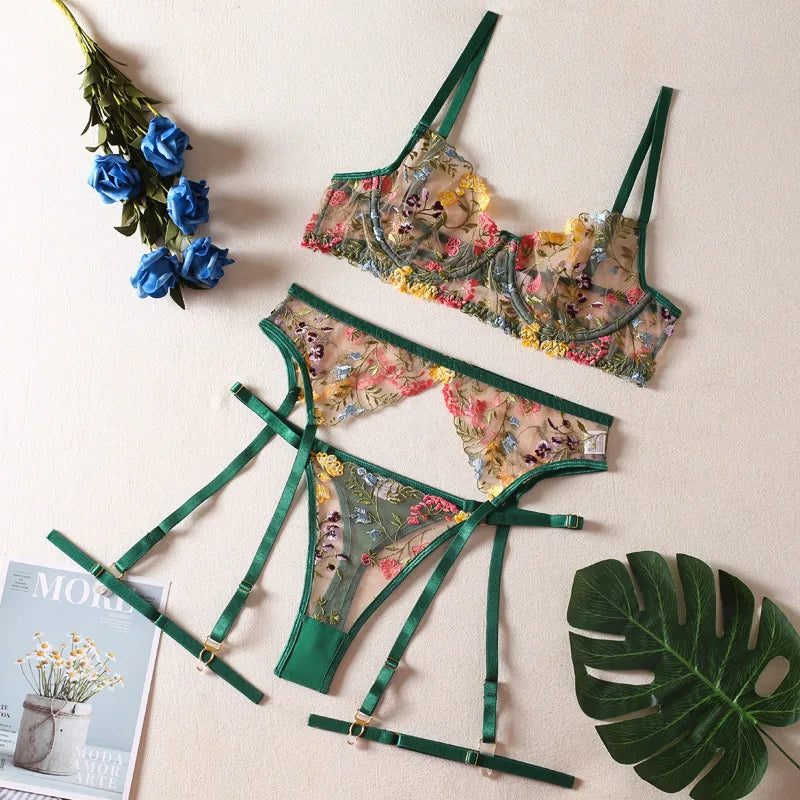flower lace bras sexy thong sexy lingerie