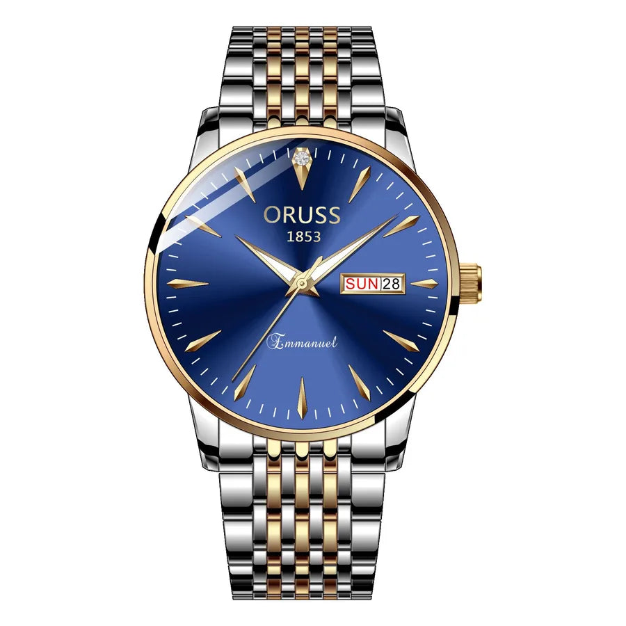 business geometric double side snaps quartz men's watches