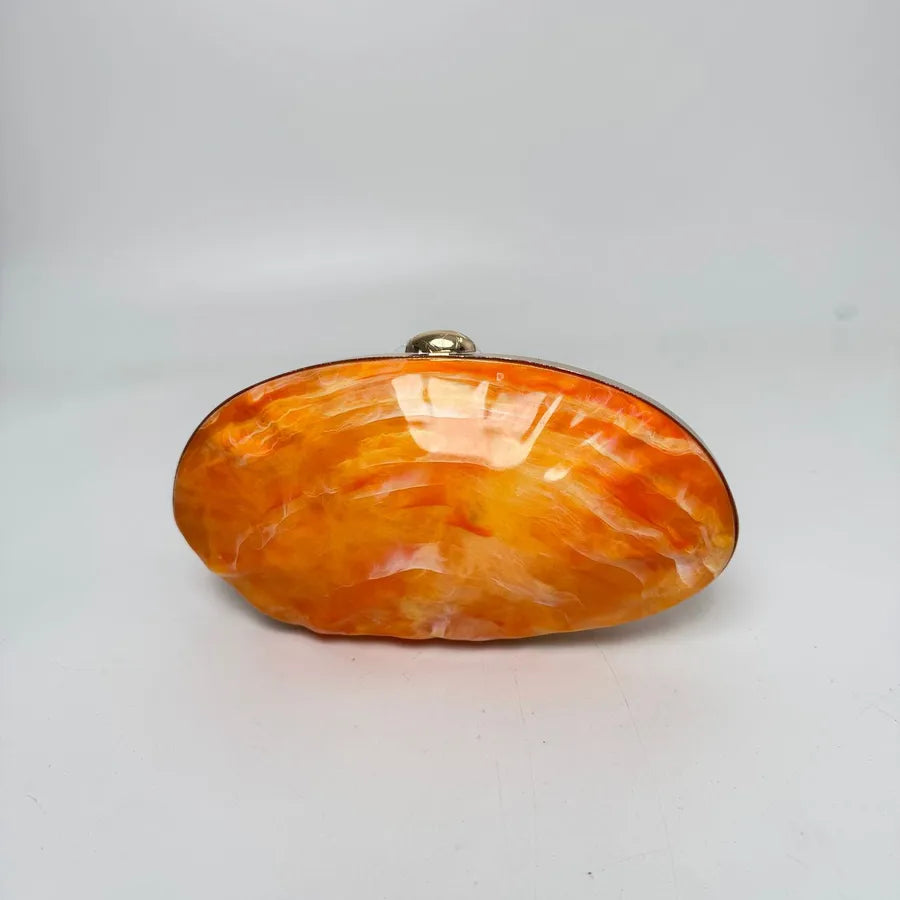 Fashion French Marble Lock Box Bag Acrylic Shell Bag Banquet Goose Egg Box Hand Crossbody Bag