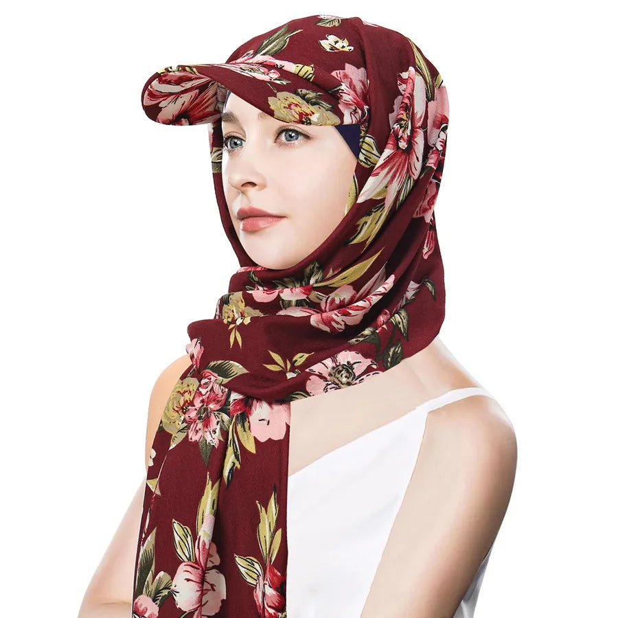 New Style Pure Color Women's Scarf Hat Middle East All-Match Overhead Muslim Headscarf Cap Spring Summer Autumn Winter