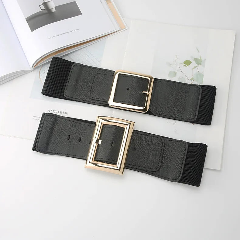 fashion solid color pu leather metal button women's leather belts 1 piece