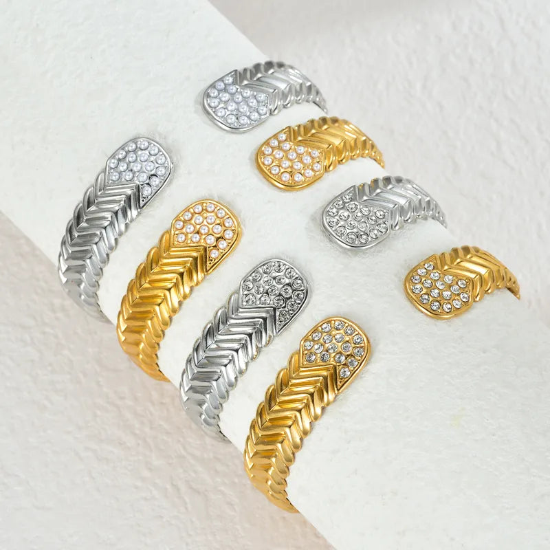 Elegant Classical Artistic Solid Color 304 Stainless Steel Bangle In Bulk