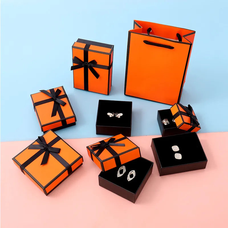 fashion solid color paper jewelry boxes