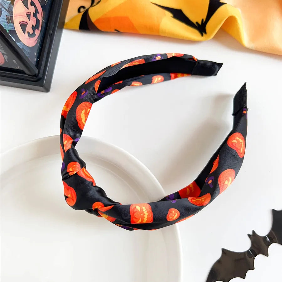 Halloween Skeleton Pumpkin Hairband New Style Funny High Top Knot Headband Atmosphere Feeling Hair Accessories Women's Headwear