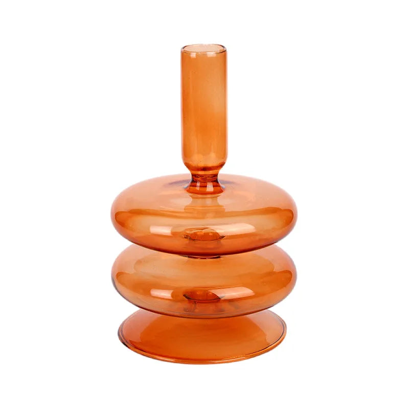 Artistic Geometric Glass candlestick Artificial Decorations