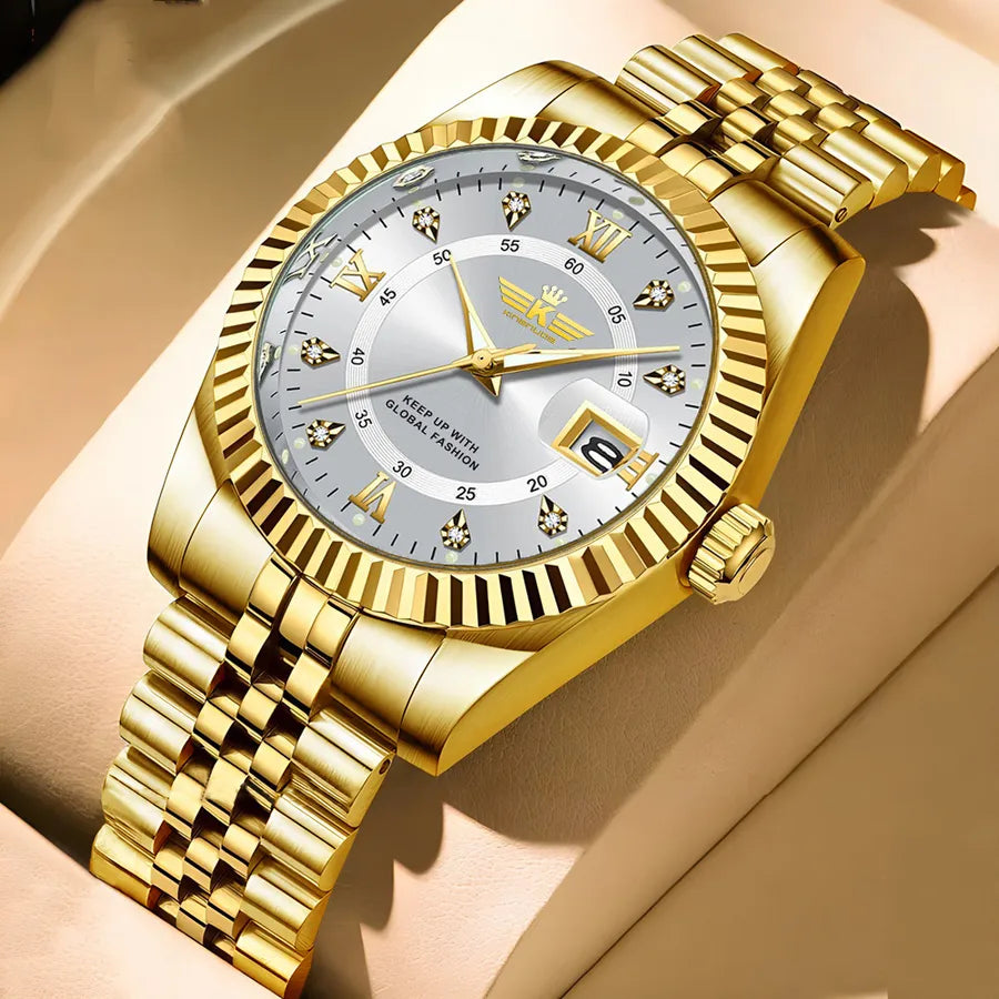 Casual Color Block Double Side Snaps Quartz Watch Men's Watches
