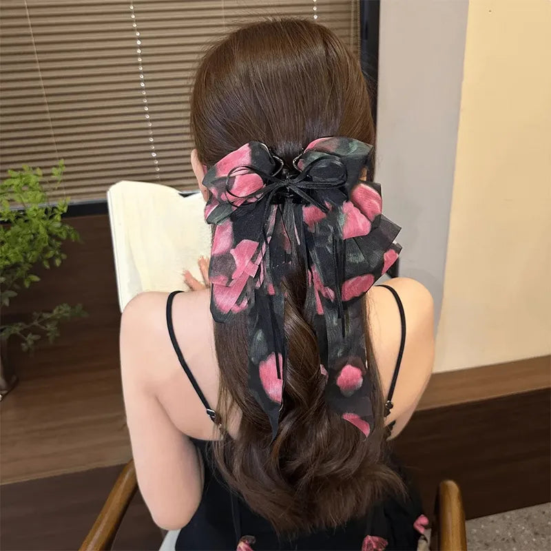 Casual Elegant Sweet Women's Ditsy Floral Bow Knot Synthetics Cloth Hair Claws