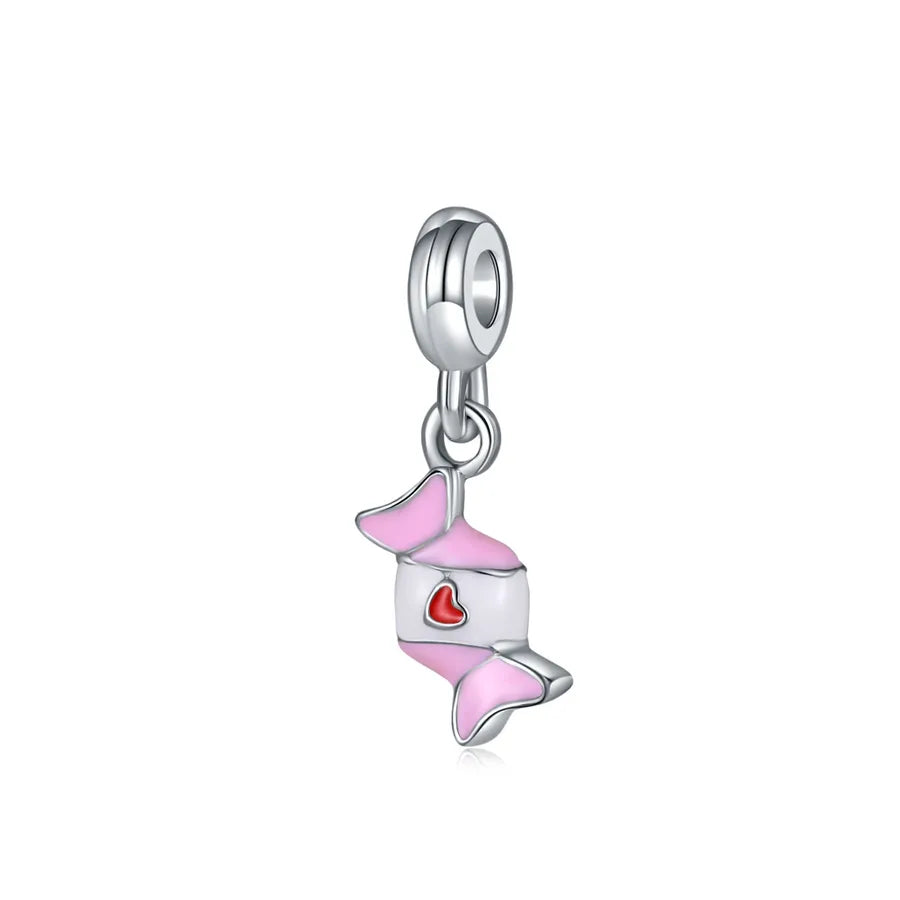 1 Piece Diameter 10mm Alloy Coconut Tree Heart Shape Bow Knot Pendant