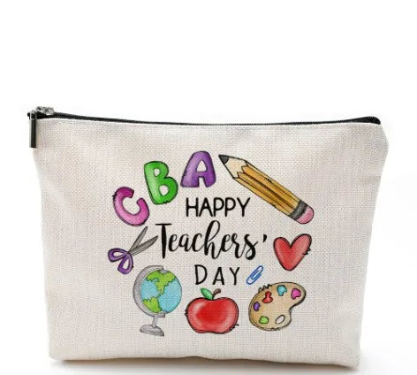 casual vacation cartoon cotton and linen storage bag makeup bags