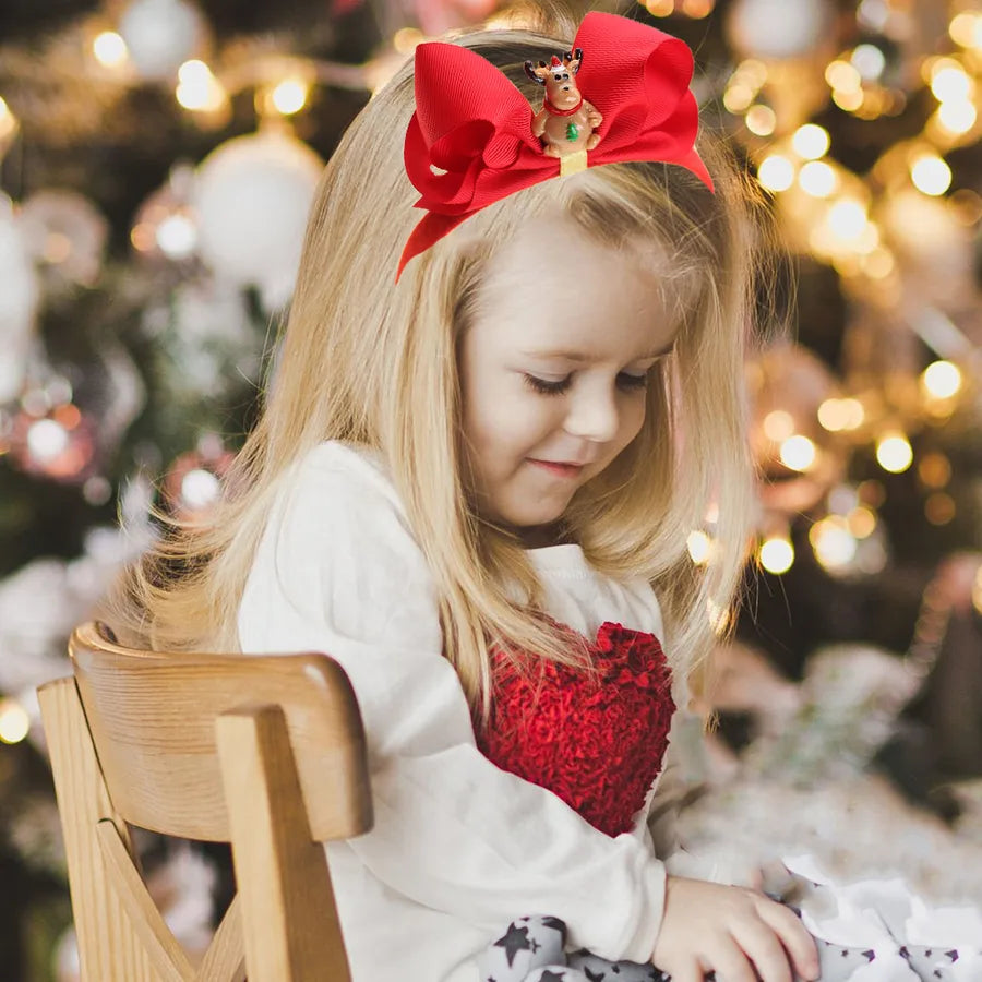 Children's Christmas Party Hairband Cartoon 3D Snowman Santa Claus Accessories Hair Ornaments Festive Butterfly Knot Fabric