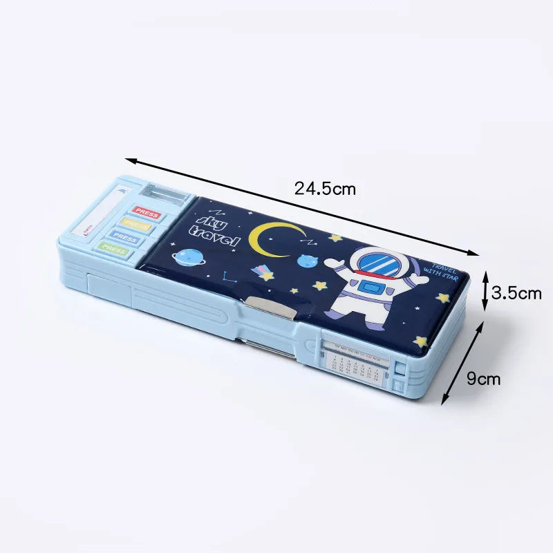 primary school students' multi-functional large-capacity double-layer stationery box
