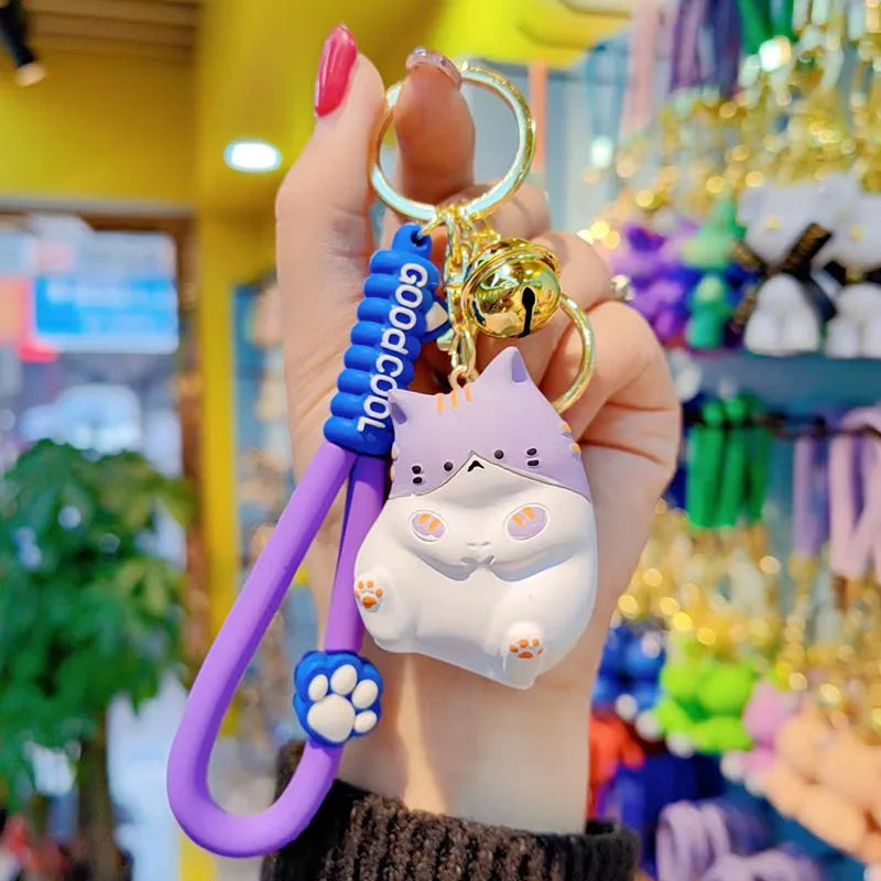 Adorable Resin Fat Cat Keychain Women's Cute Mobile Phone Lanyard Bag Hanging Doll Christmas Valentine's Day New Year Gift