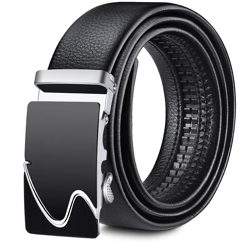 direct Belt Men's wholesale Youth Business soft leather 3.5 Automatic buckle Black Belt running Jianghu goods source