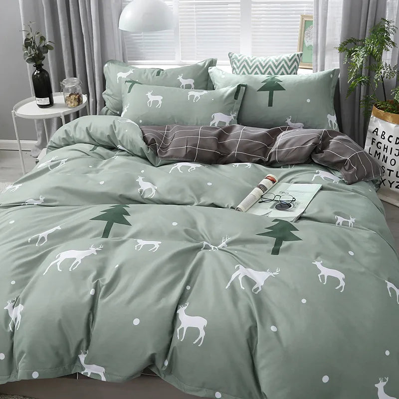 Factory wholesale Aloe cotton four-piece bedding set student dormitory quilt sheet 4-piece one-piece delivery