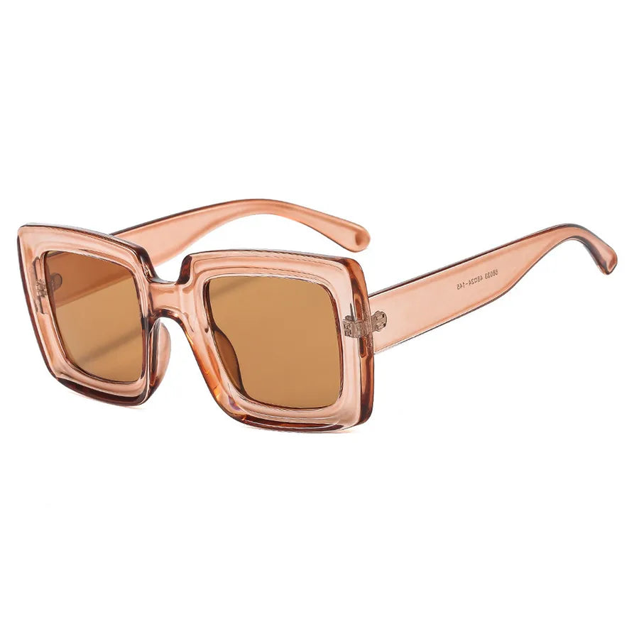 exaggerated solid color pc square full frame men's sunglasses