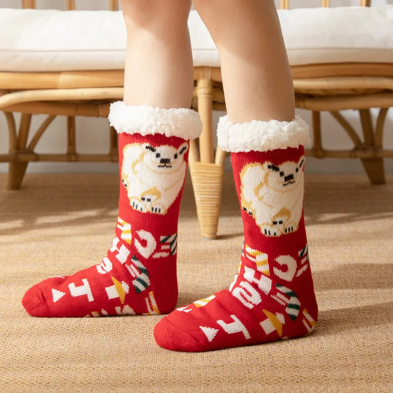 Christmas Sweet Women's Cartoon Snowman Polyacrylonitrile Fiber Crew Socks A Pair