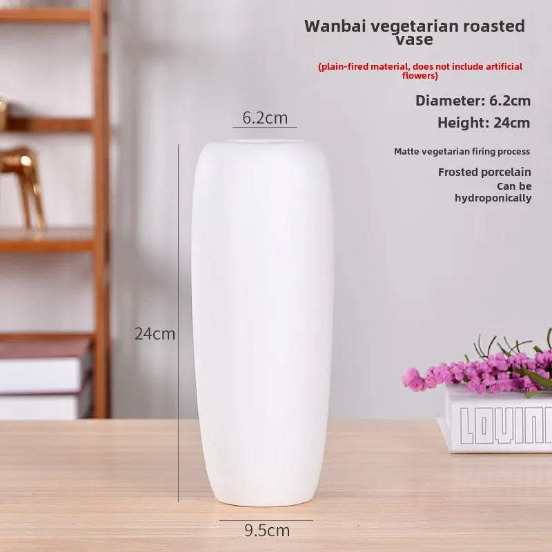 Simple Modern Star Ceramic Vase Ornaments Living Room White Porcelain Fresh Dried Flower Creative Ceramic Flower Set