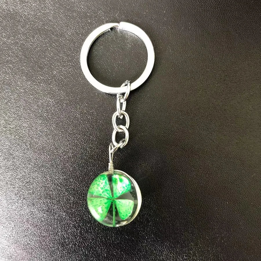 Pastoral Floral Glass Unisex Keychain