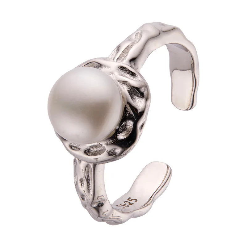 925 Sterling Silver Freshwater Pearl Solid Color Rings