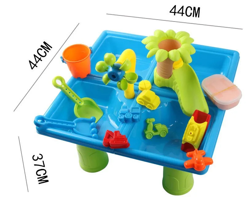 Large Round Beach Sand Water Play Table Children's Toy Digging Tool Set Sandpit Aquatic Play Equipment Outdoor Fun