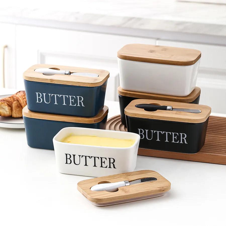 Simple Style Letter Solid Color Porcelain Storage Container Box