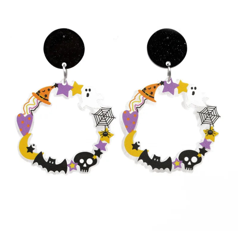 women's men's fashion halloween pattern pumpkin acrylic earrings pattern no inlaid drop earrings