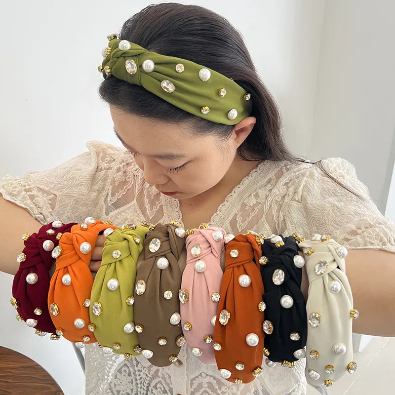 Elegant Lady Women's Solid Color Knot Cloth Hair Band
