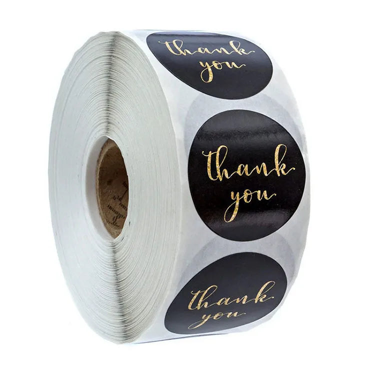 copperplate sticker pack black foil stamping thank you baking sticker