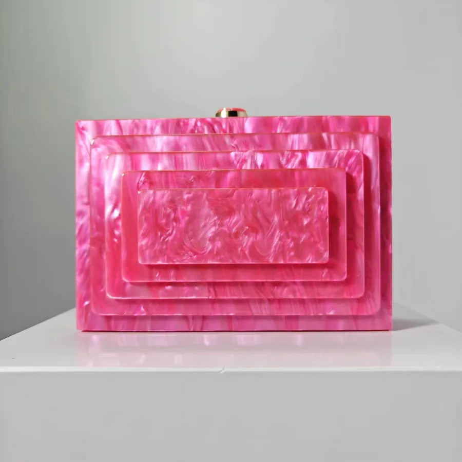 Summer  Direct Sales Dinner Bag Retro  Splicing Package Trendy Acrylic Shoulder Chain Bag for Women