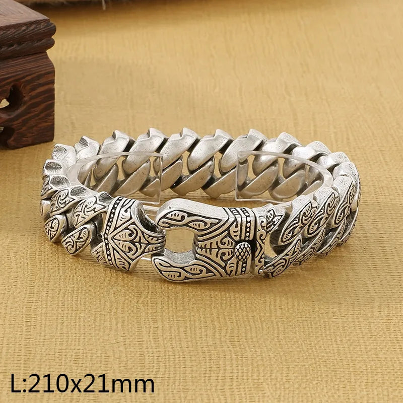 Hip-Hop Classic Style Geometric 304 Stainless Steel 18K Gold Plated Men's Bracelets
