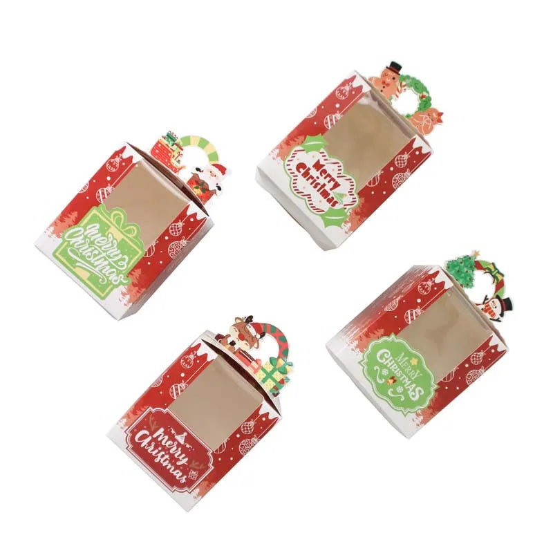 Christmas Cute Letter Window Muffin Box 12 (3 Each) Party Gift Wrapping Supplies