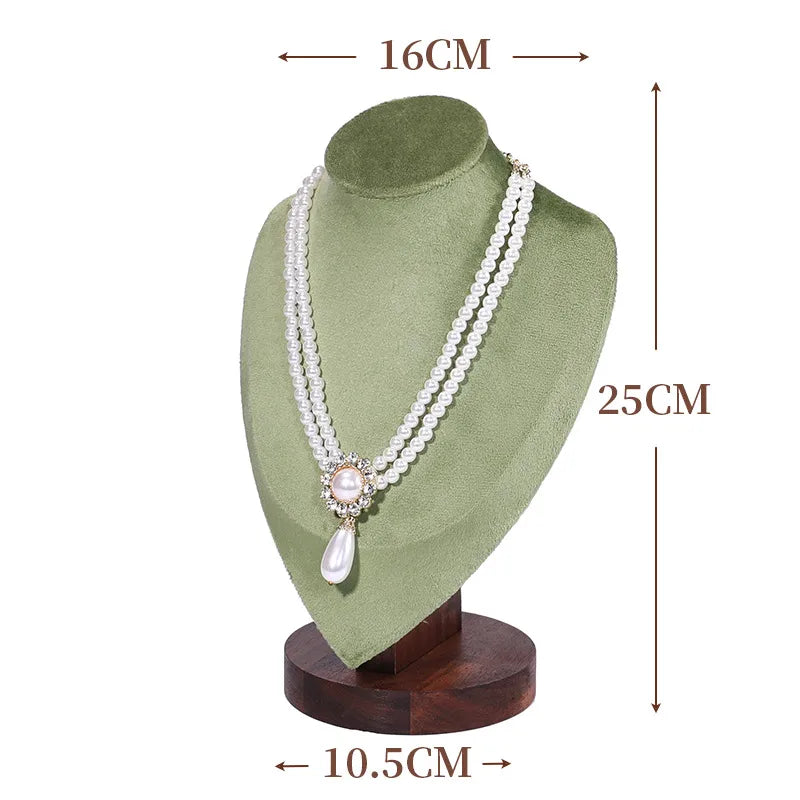 Walnut Wood Necklace Display Stand Portrait Neck Model Jewelry Stylist Showoff High-End Sensation Integrated Design Display Rack