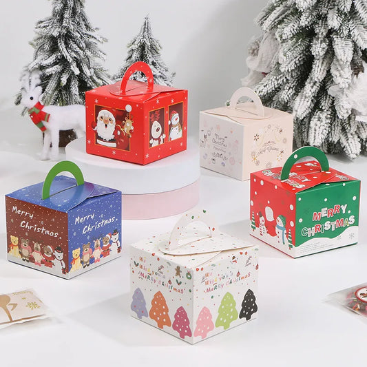 New Christmas Apple Box Handheld Peaceful Fruit Packaging Box Cartoon Christmas Gift Color Box Biscuit Candy Packaging