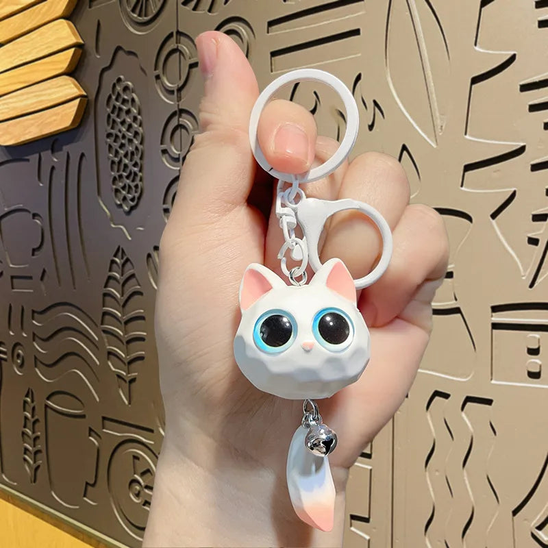 Cartoon Style Cat Resin Couple Unisex Keychain