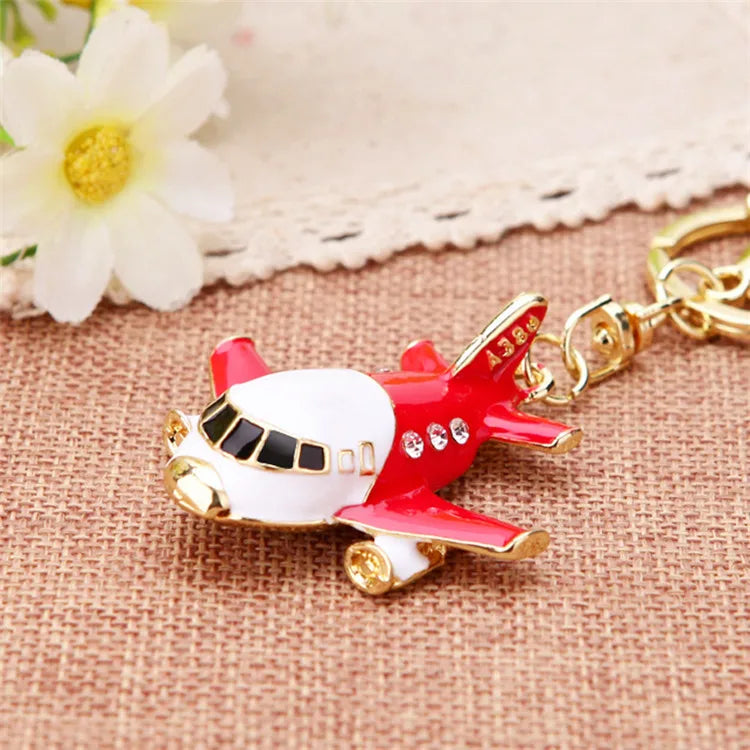 cute car metal diamond women's bag pendant keychain