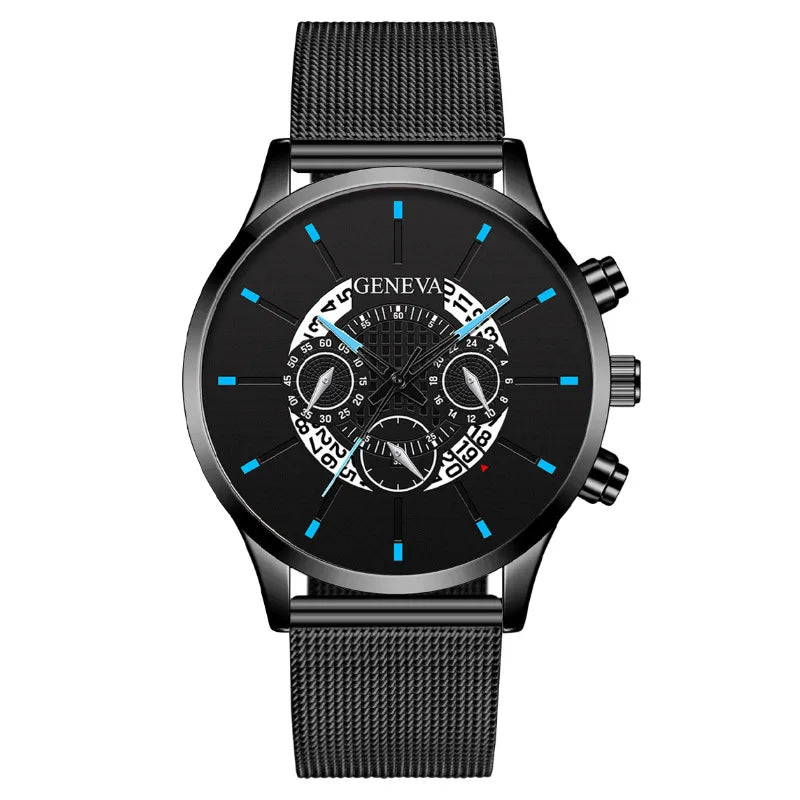 Simple Style Streetwear Color Block Buckle Quartz Watch Men's Watches
