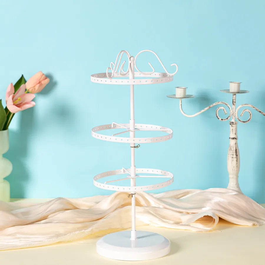 hot 5 Layer 220 Hole Earrings Metal Rotating Earrings Storage Box, Exquisite Jewelry Display Stand
