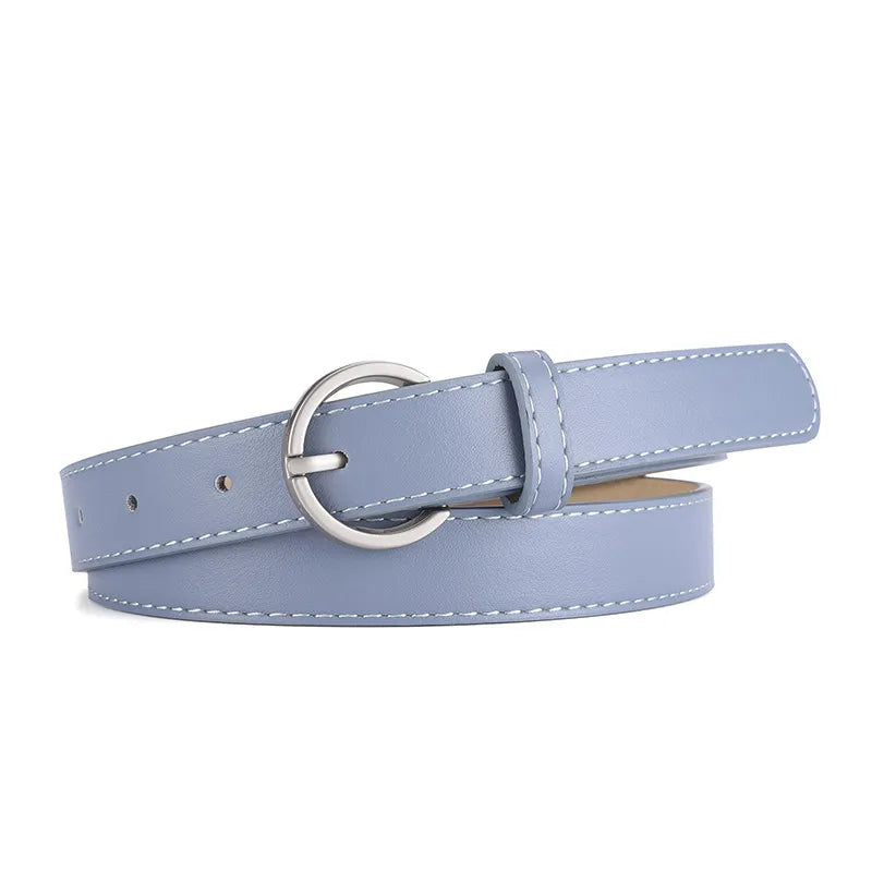 Basic Simple Style Solid Color Pu Leather Alloy Women's Leather Belts